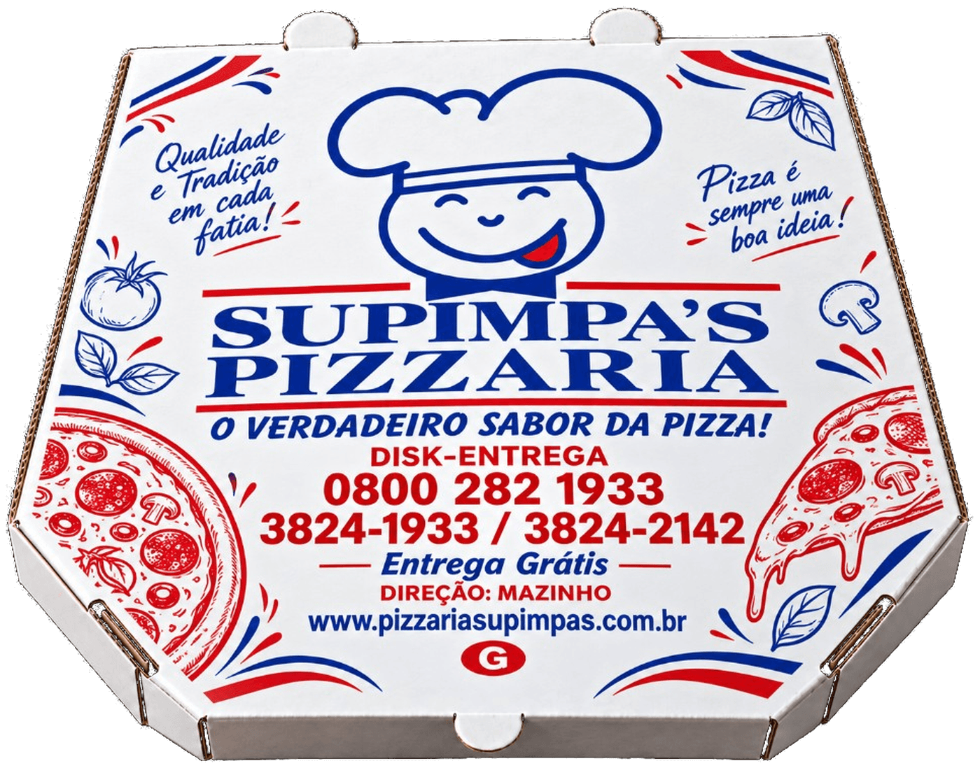Caixa da Pizzaria Supimpa's